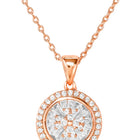 Peora Floral Pendant Necklace Set - Rose Gold