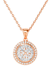 Peora Floral Pendant Necklace Set - Rose Gold