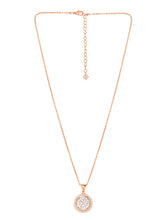 Peora Floral Pendant Necklace Set - Rose Gold