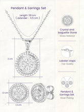Peora Floral Pendant Necklace Set - Silver