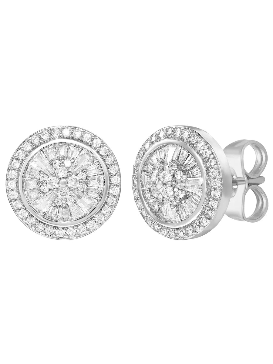Peora Floral Pendant Necklace Set - Silver