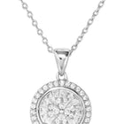 Peora Floral Pendant Necklace Set - Silver