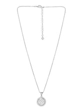 Peora Floral Pendant Necklace Set - Silver