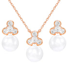 Peora Pearl Pendant Necklace Set - Rose Gold