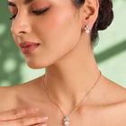 Peora Pearl Pendant Necklace Set - Rose Gold