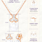 Peora Pearl Pendant Necklace Set - Rose Gold