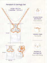 Peora Pearl Pendant Necklace Set - Rose Gold