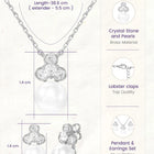 Peora Pearl Pendant Necklace Set - Silver