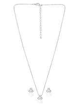 Peora Pearl Pendant Necklace Set - Silver