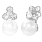Peora Pearl Pendant Necklace Set - Silver