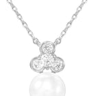 Peora Pearl Pendant Necklace Set - Silver