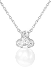 Peora Pearl Pendant Necklace Set - Silver