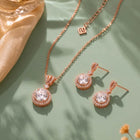 Peora Classic CZ Necklace Set - Rose Gold