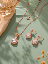 Peora Classic CZ Necklace Set - Rose Gold
