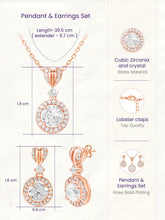 Peora Classic CZ Necklace Set - Rose Gold