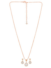 Peora Classic CZ Necklace Set - Rose Gold