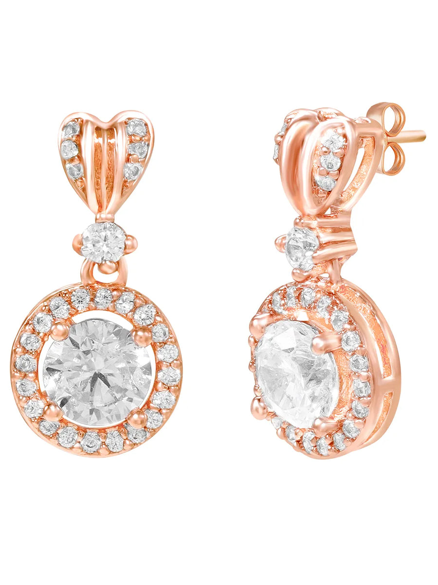 Peora Classic CZ Necklace Set - Rose Gold