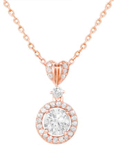 Peora Classic CZ Necklace Set - Rose Gold