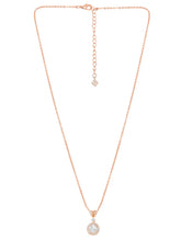 Peora Classic CZ Necklace Set - Rose Gold