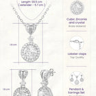 Peora Classic CZ Necklace Set - Silver