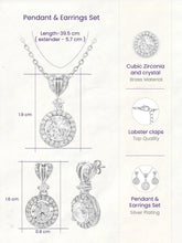 Peora Classic CZ Necklace Set - Silver