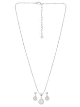 Peora Classic CZ Necklace Set - Silver