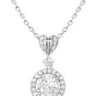 Peora Classic CZ Necklace Set - Silver