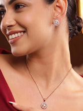 Peora Solitaire CZ Necklace Set - Rose Gold