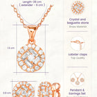 Peora Solitaire CZ Necklace Set - Rose Gold