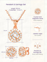 Peora Solitaire CZ Necklace Set - Rose Gold