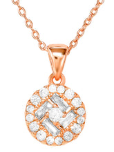 Peora Solitaire CZ Necklace Set - Rose Gold