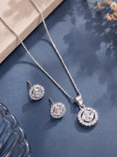 Peora Solitaire CZ Necklace Set - Silver