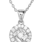 Peora Solitaire CZ Necklace Set - Silver