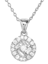 Peora Solitaire CZ Necklace Set - Silver