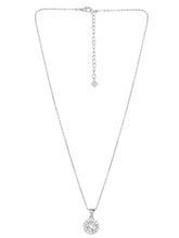 Peora Solitaire CZ Necklace Set - Silver
