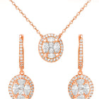 Peora Round CZ Necklace Set - Rose Gold