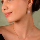 Peora Round CZ Necklace Set - Rose Gold