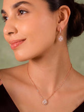 Peora Round CZ Necklace Set - Rose Gold