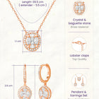 Peora Round CZ Necklace Set - Rose Gold