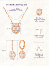 Peora Round CZ Necklace Set - Rose Gold