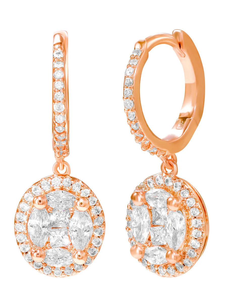 Peora Round CZ Necklace Set - Rose Gold