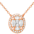 Peora Round CZ Necklace Set - Rose Gold