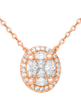 Peora Round CZ Necklace Set - Rose Gold