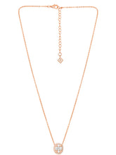 Peora Round CZ Necklace Set - Rose Gold