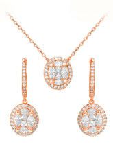 Peora Round CZ Necklace Set - Rose Gold