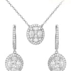 Peora Round CZ Necklace Set - Silver