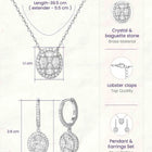 Peora Round CZ Necklace Set - Silver