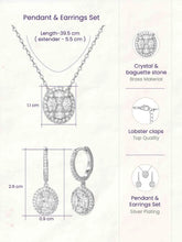 Peora Round CZ Necklace Set - Silver