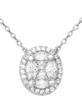 Peora Round CZ Necklace Set - Silver