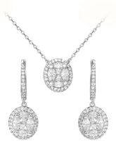 Peora Round CZ Necklace Set - Silver